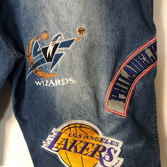 EXTREMELY RARE !!! NBA /UNK Large Patch Logo Jean Shorts - Picture 3 of 6